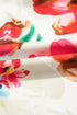 Artistic Brushstroke Floral Print Puff Sleeve Blouse Top